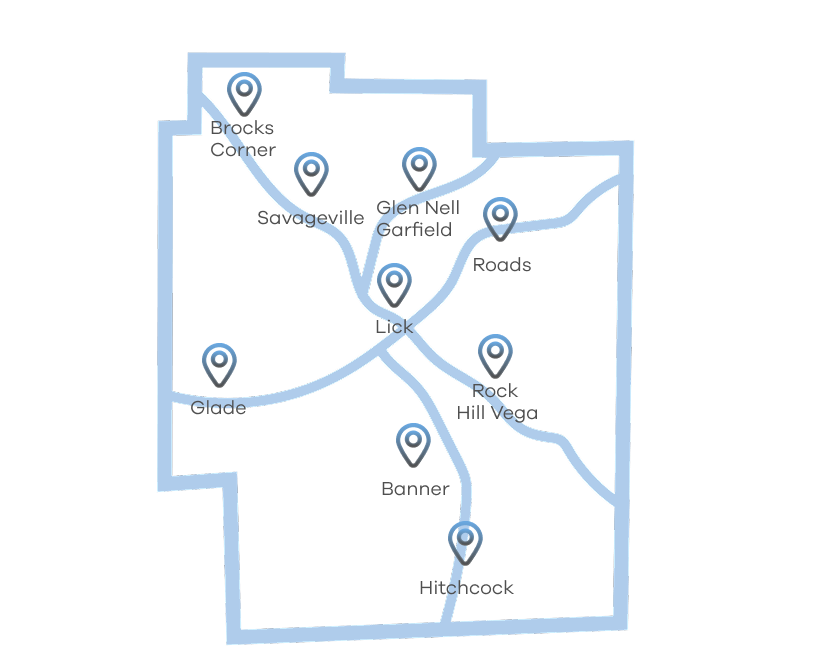Jackson County service area map